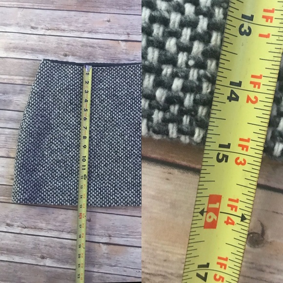 J.Crew Gray Wool Checkered Skirt Size 4 - Picture 7 of 8